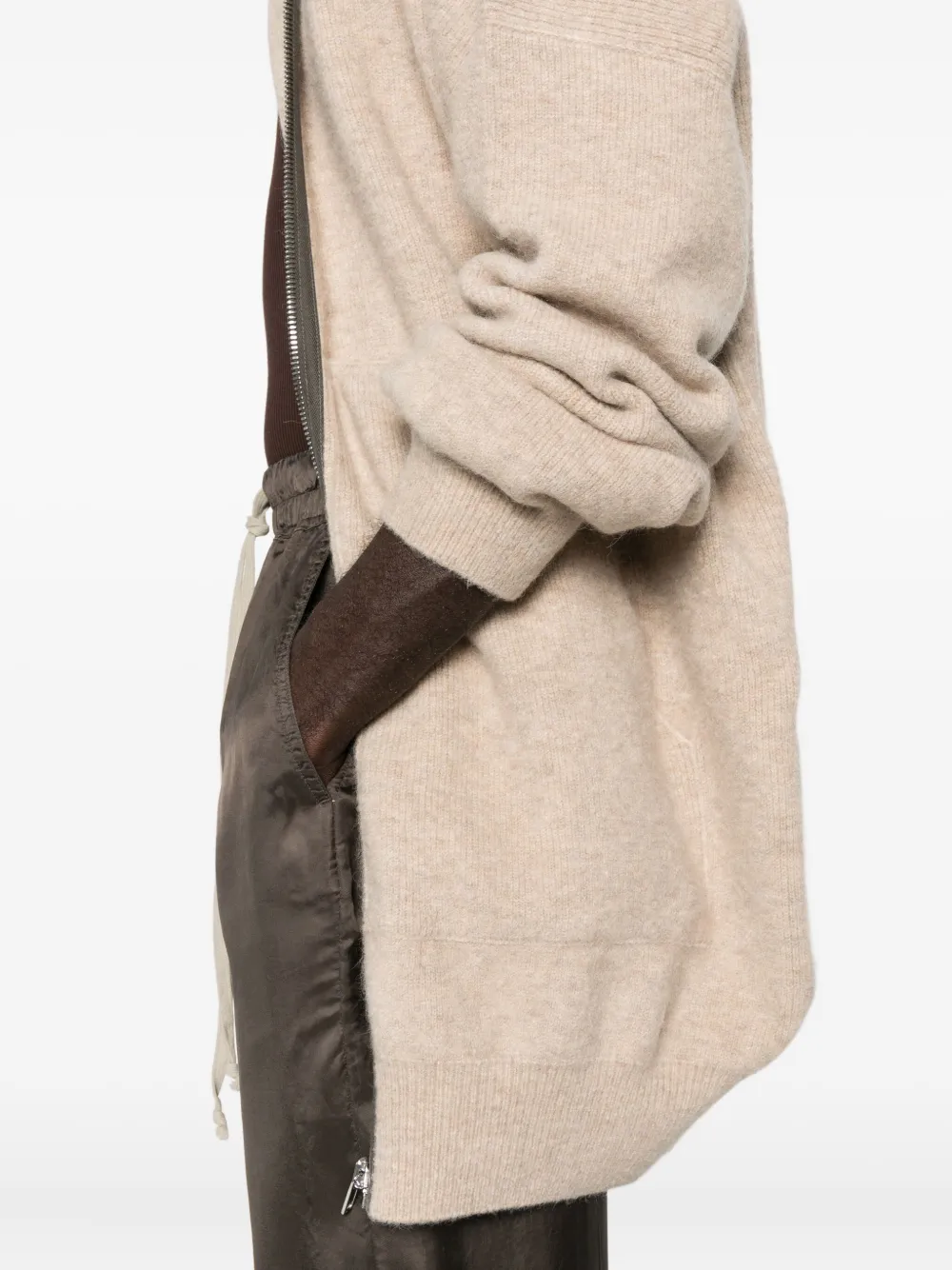 Rick Owens Vest met capuchon en rits Beige