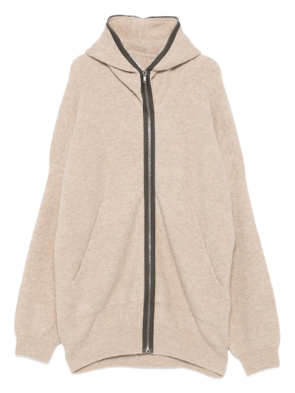 Rick Owens hooded zip-front cardigan | Neutrals | Image 1
