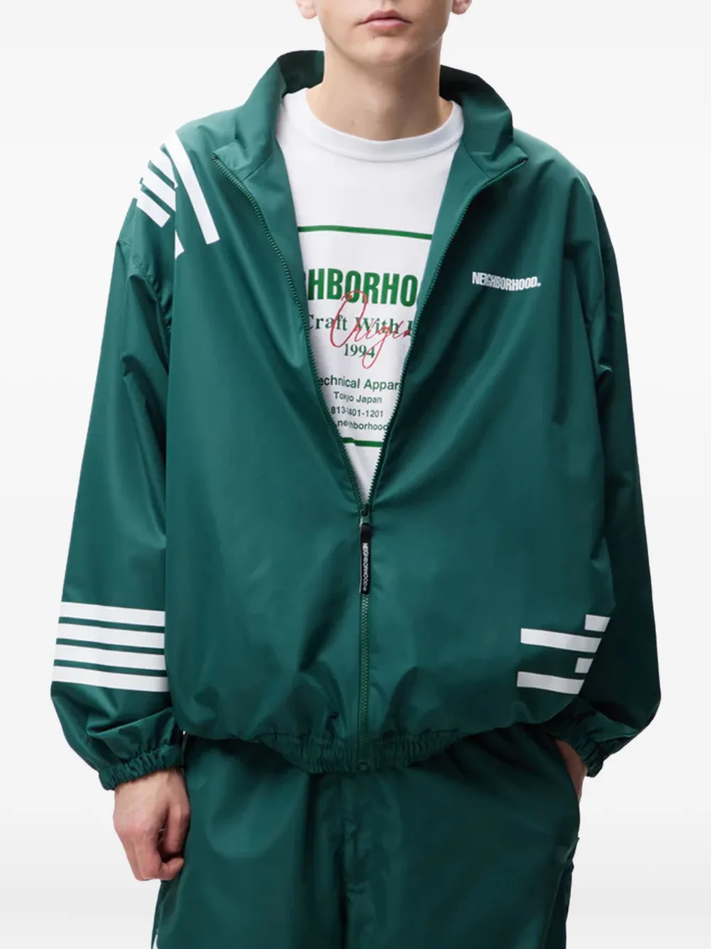 Neighborhood Sportjack met streepdetail Groen