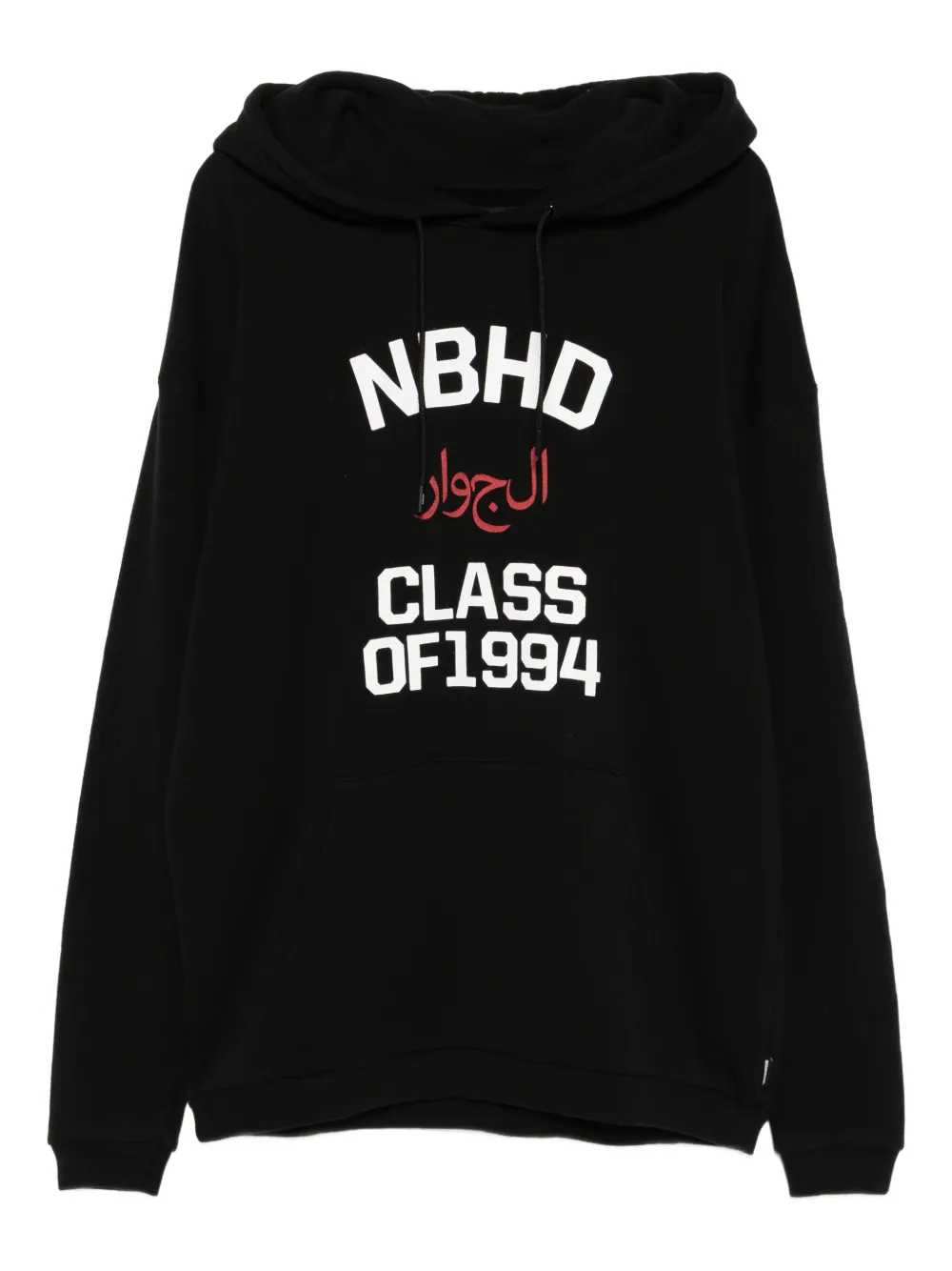 Neighborhood Printed Hoodie In Black