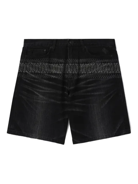Neighborhood patterned denim shorts