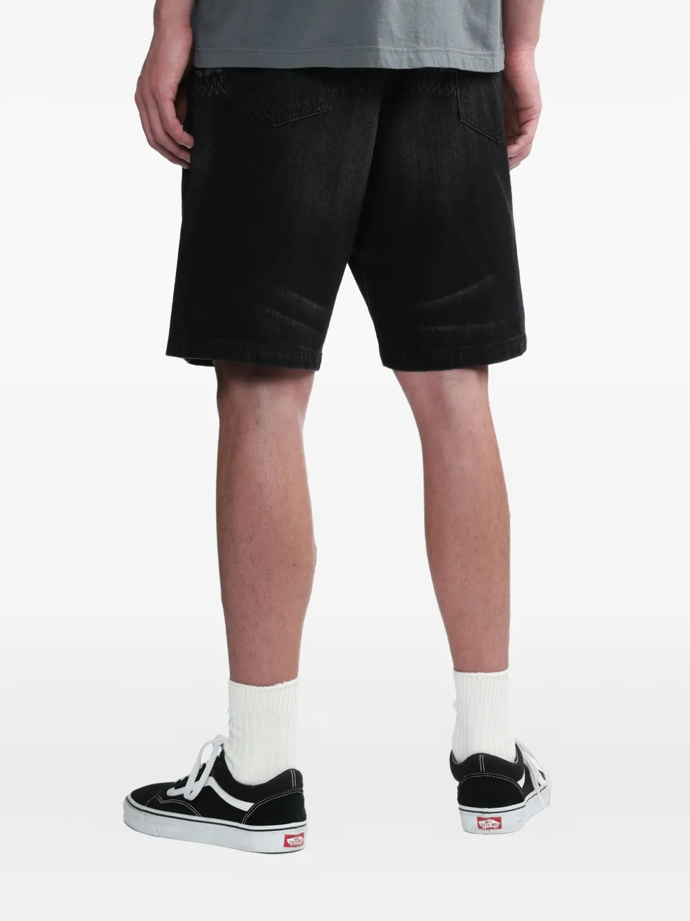 Neighborhood Denim shorts met patroon Zwart