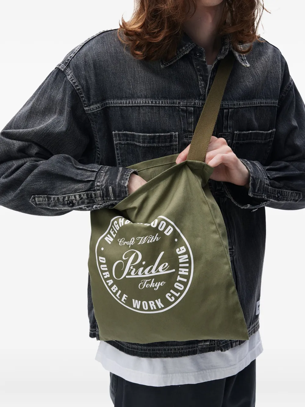 Neighborhood Shopper met logoprint Groen