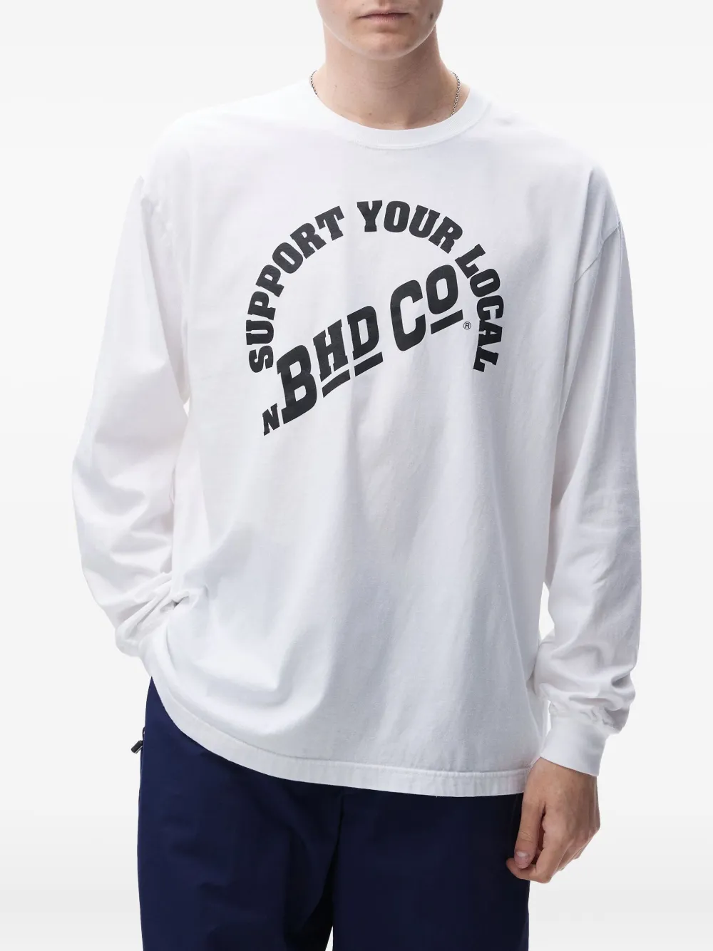 Neighborhood arched-logo long-sleeve T-shirt - Wit