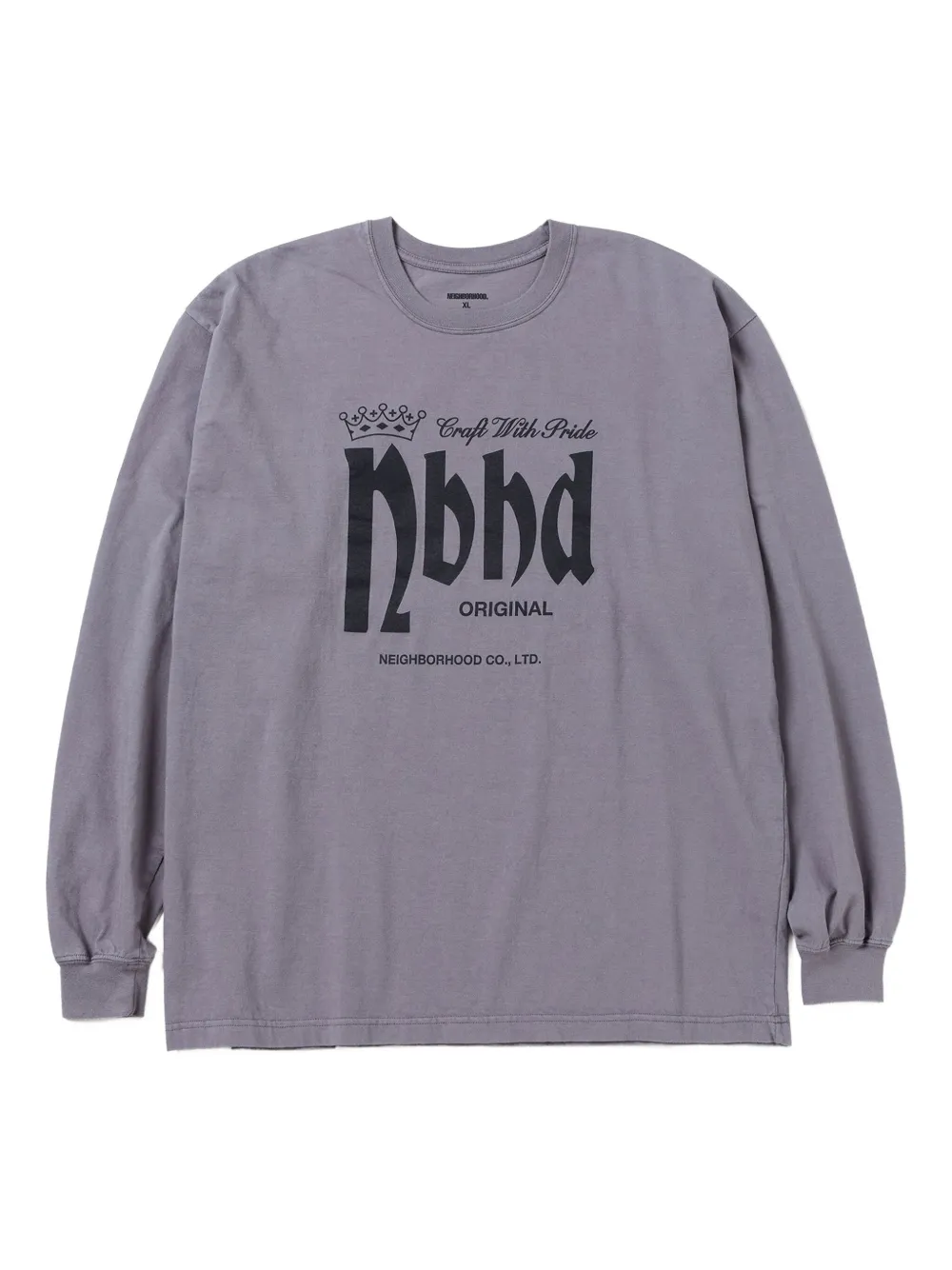 Neighborhood T-shirt met tekst Grijs