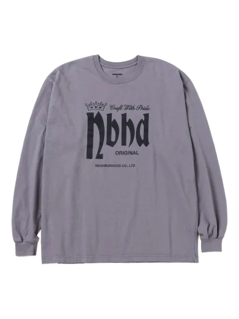 Neighborhood slogan-print long-sleeve T-shirt