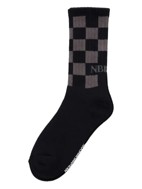 Neighborhood checkerboard pattern socks
