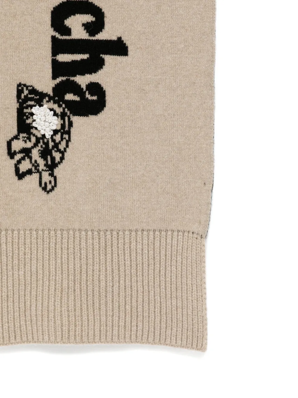 Simone Rocha Sjaal met logoprint Bruin