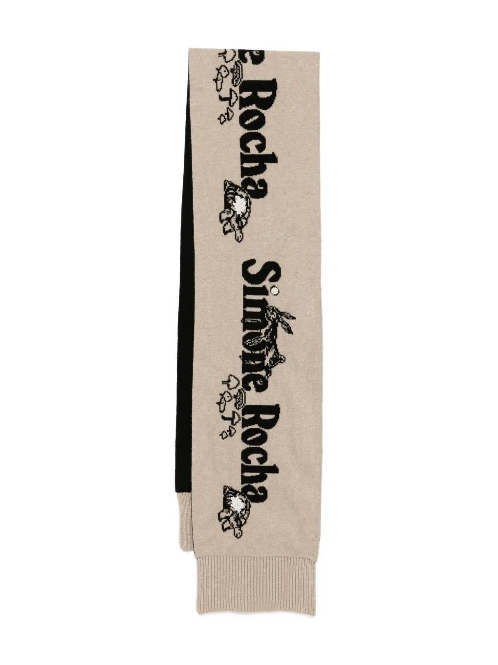 Simone Rocha Sjaal met logoprint Bruin