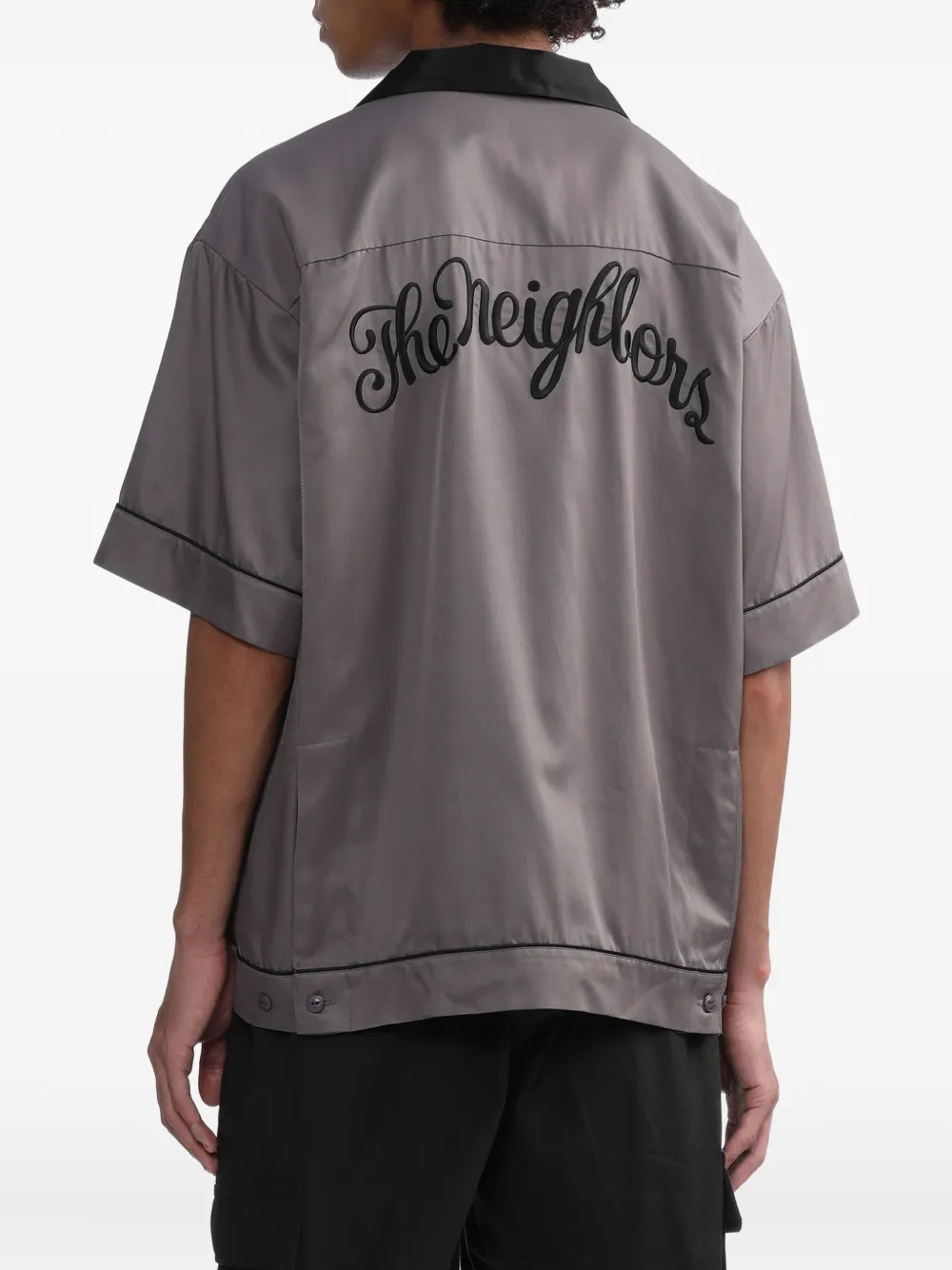 Neighborhood Bowlingshirt met korte mouwen Grijs