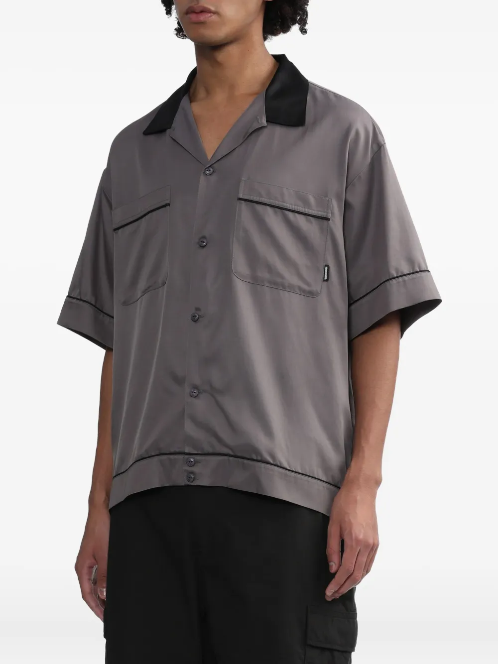 Neighborhood Bowlingshirt met korte mouwen Grijs