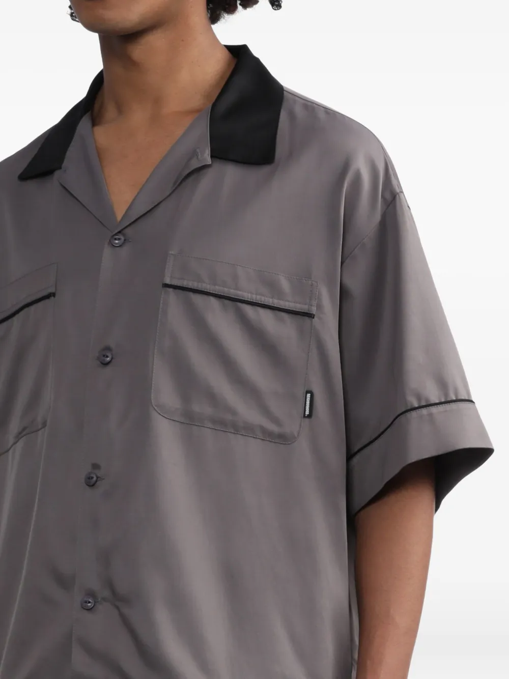 Neighborhood Bowlingshirt met korte mouwen Grijs