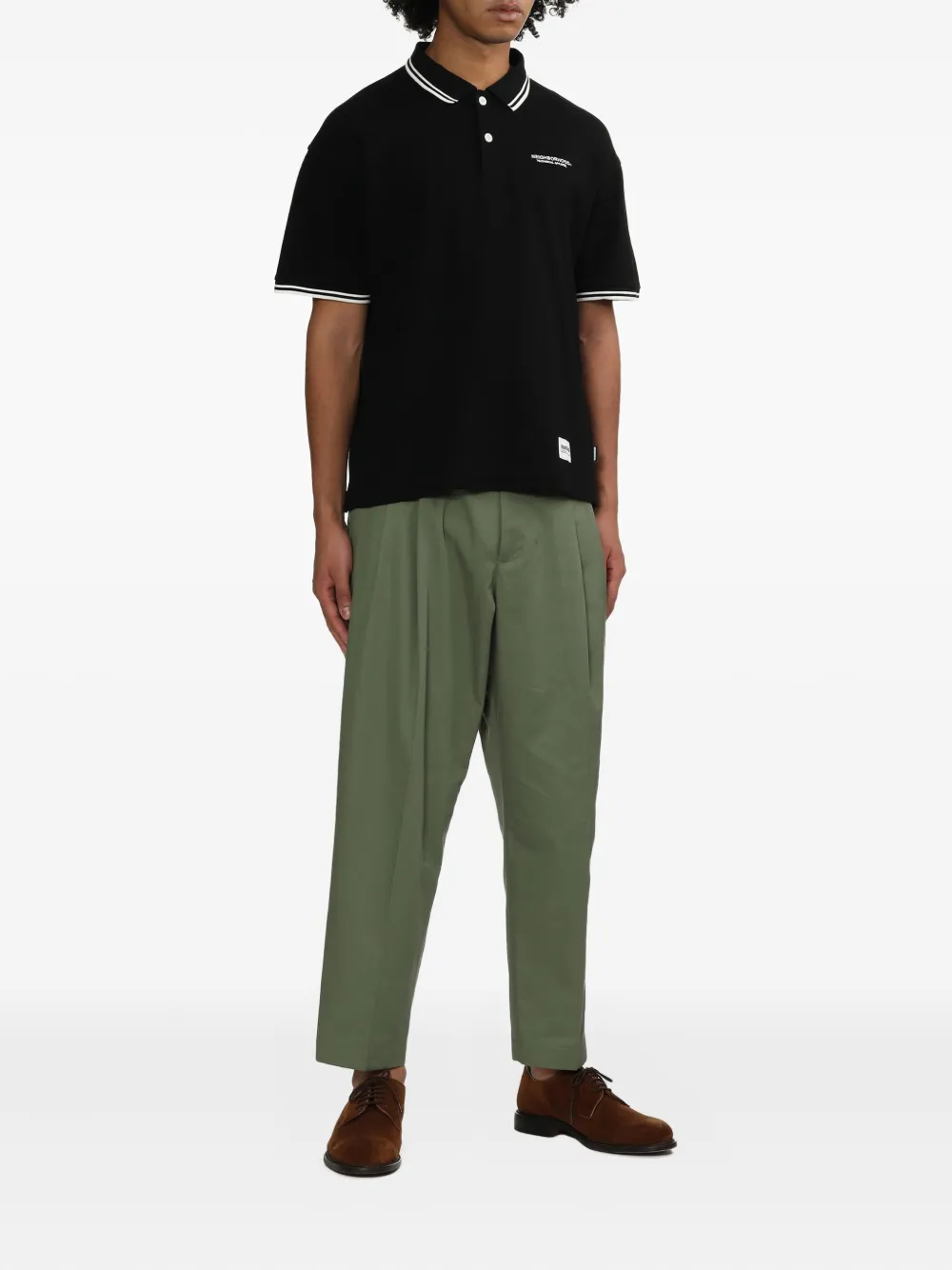 Neighborhood tipped polo shirt - Zwart