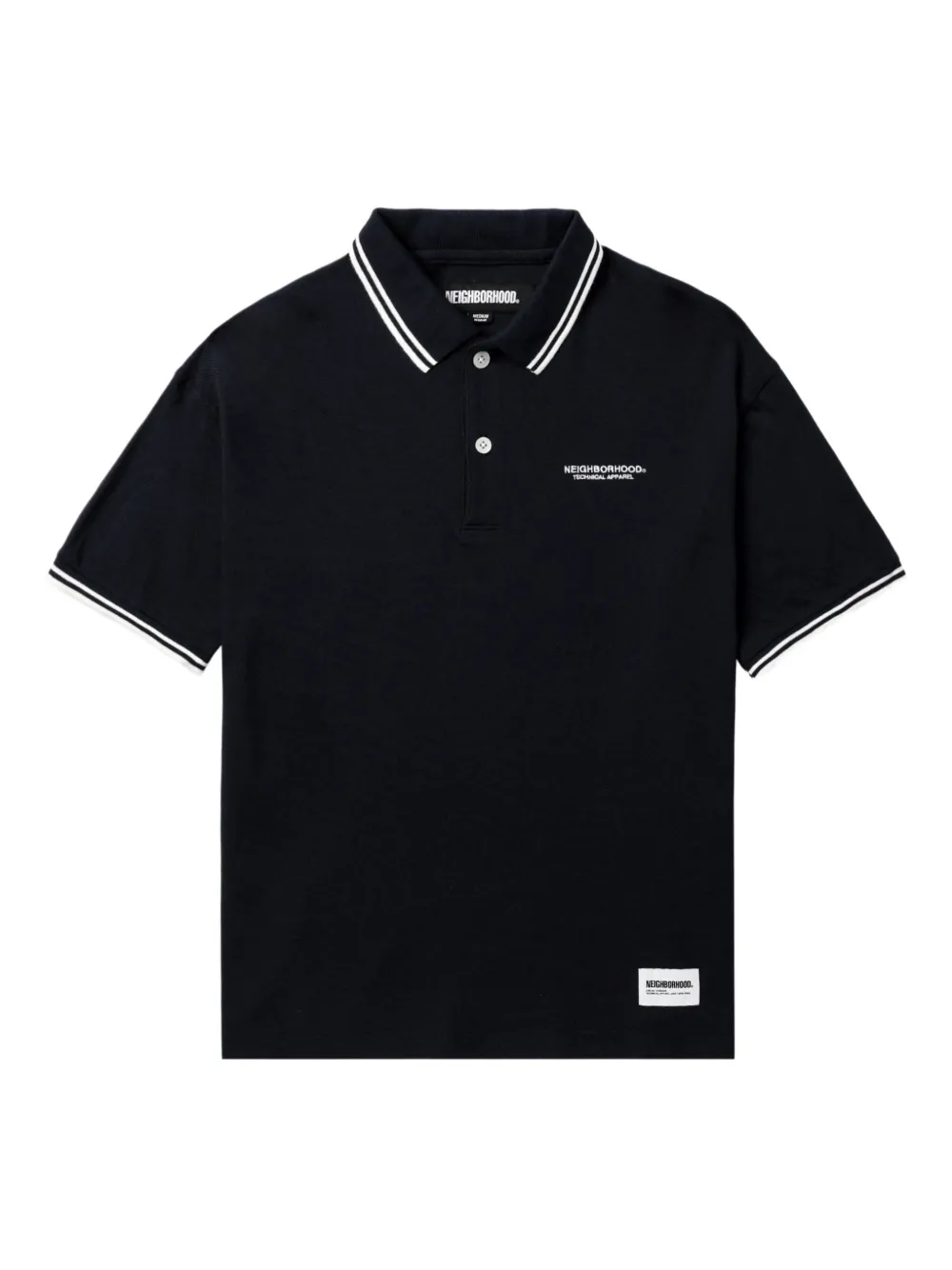 Neighborhood Piqué poloshirt Zwart