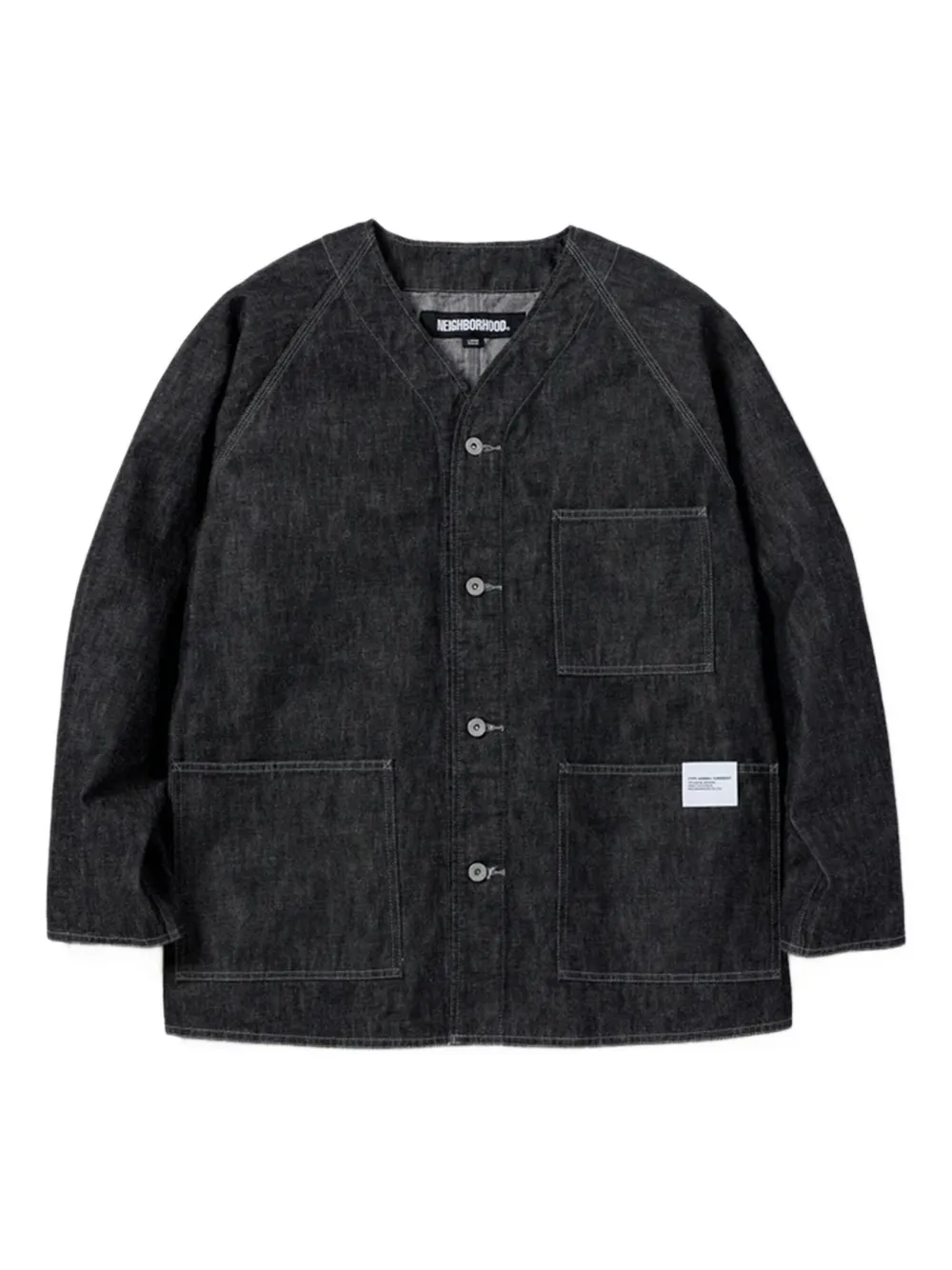 Neighborhood Denim jack met raglan mouwen Zwart