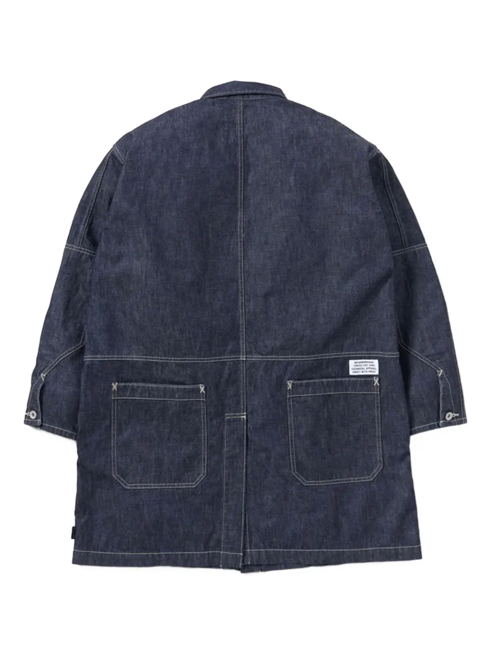 Neighborhood Denim jack met dubbele zak Blauw