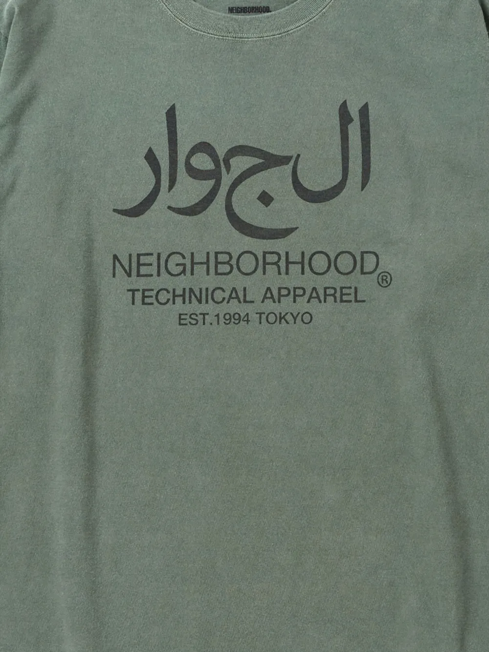Neighborhood arabic-logo long-sleeve T-shirt - Groen