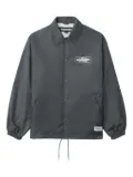 Neighborhood logo-patch button-fastening jacket - Grey