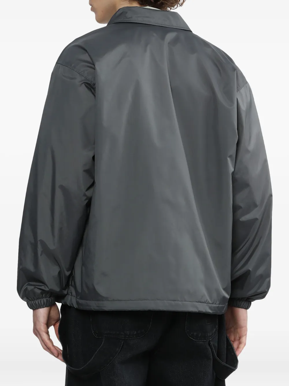 Neighborhood Logo-patch Button-fastening Jacket In Gray