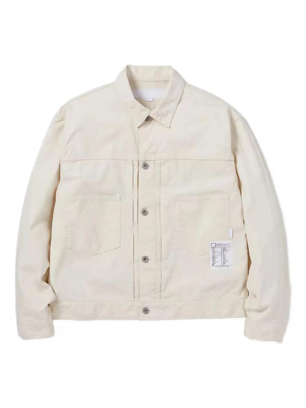 Neighborhood Denim jack met opgestikte zak en knopen Beige