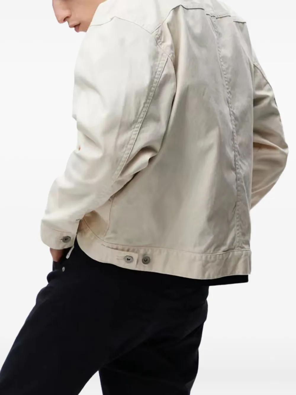 Neighborhood Denim jack met opgestikte zak en knopen Beige