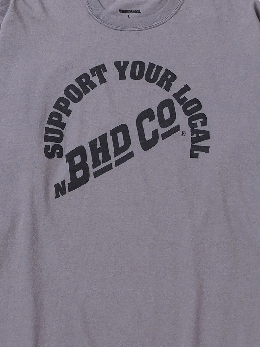 Neighborhood lettering-print long-sleeve T-shirt - Grijs
