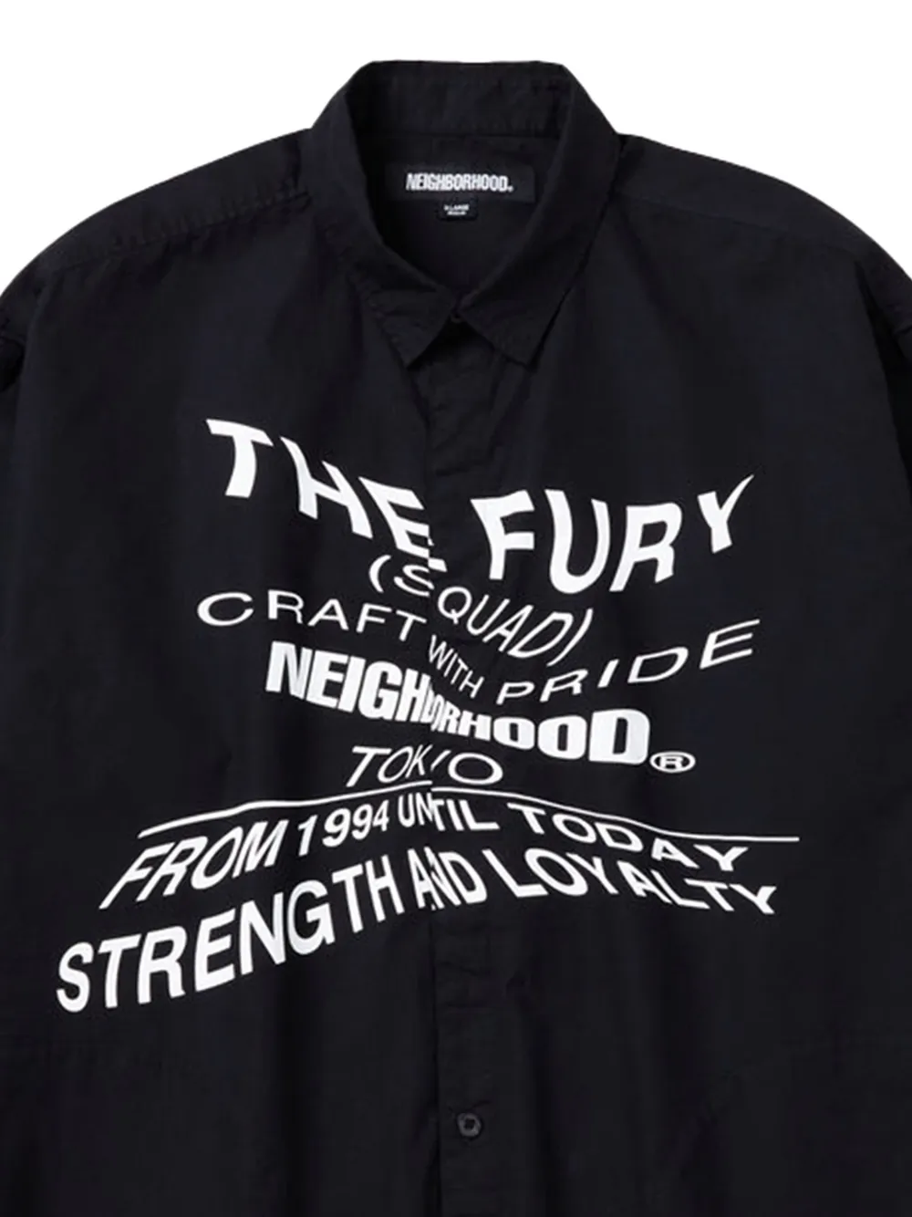 Neighborhood graphic-print cotton shirt - Zwart