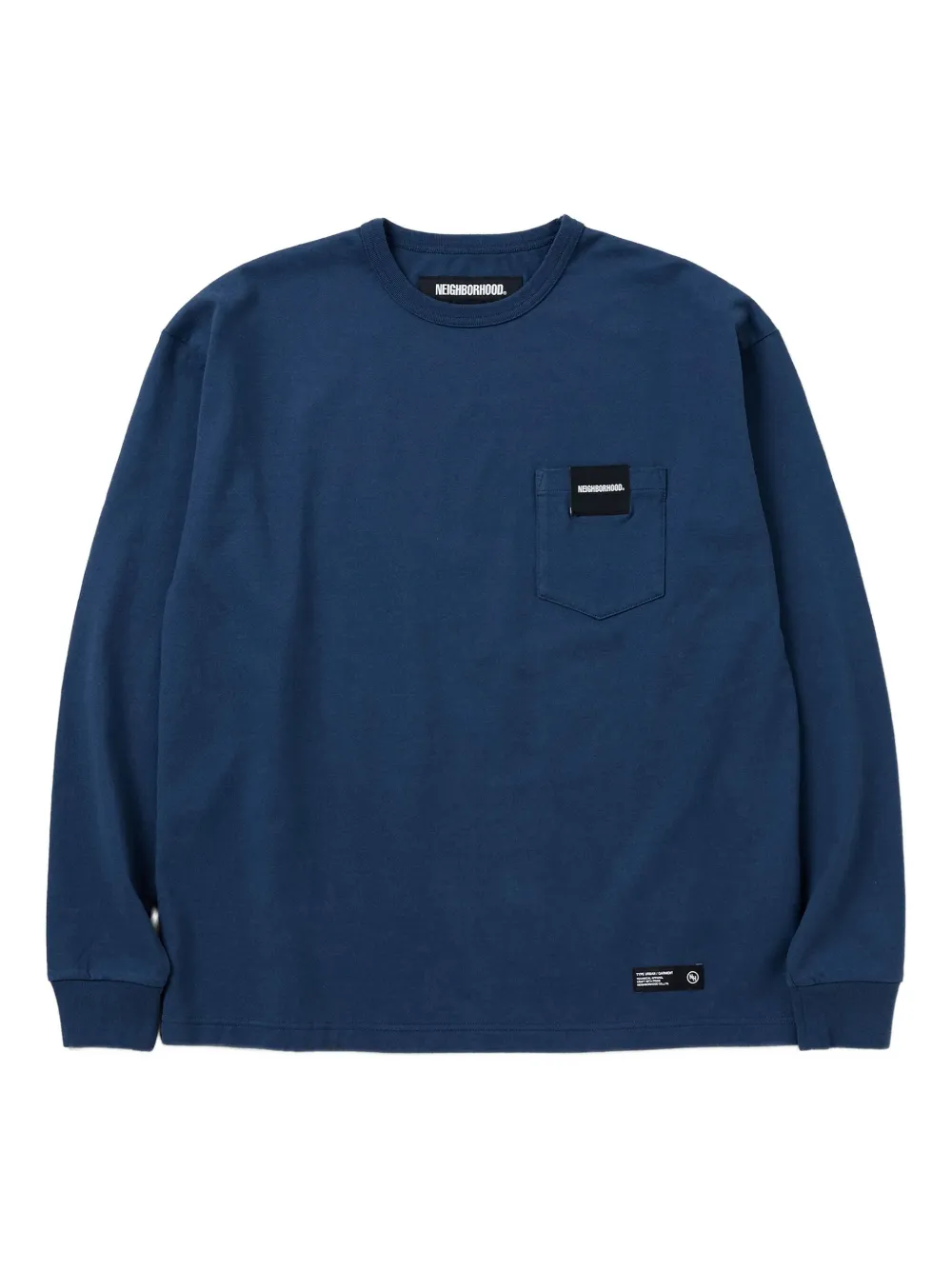 Neighborhood T-shirt met lange mouwen en zak Blauw