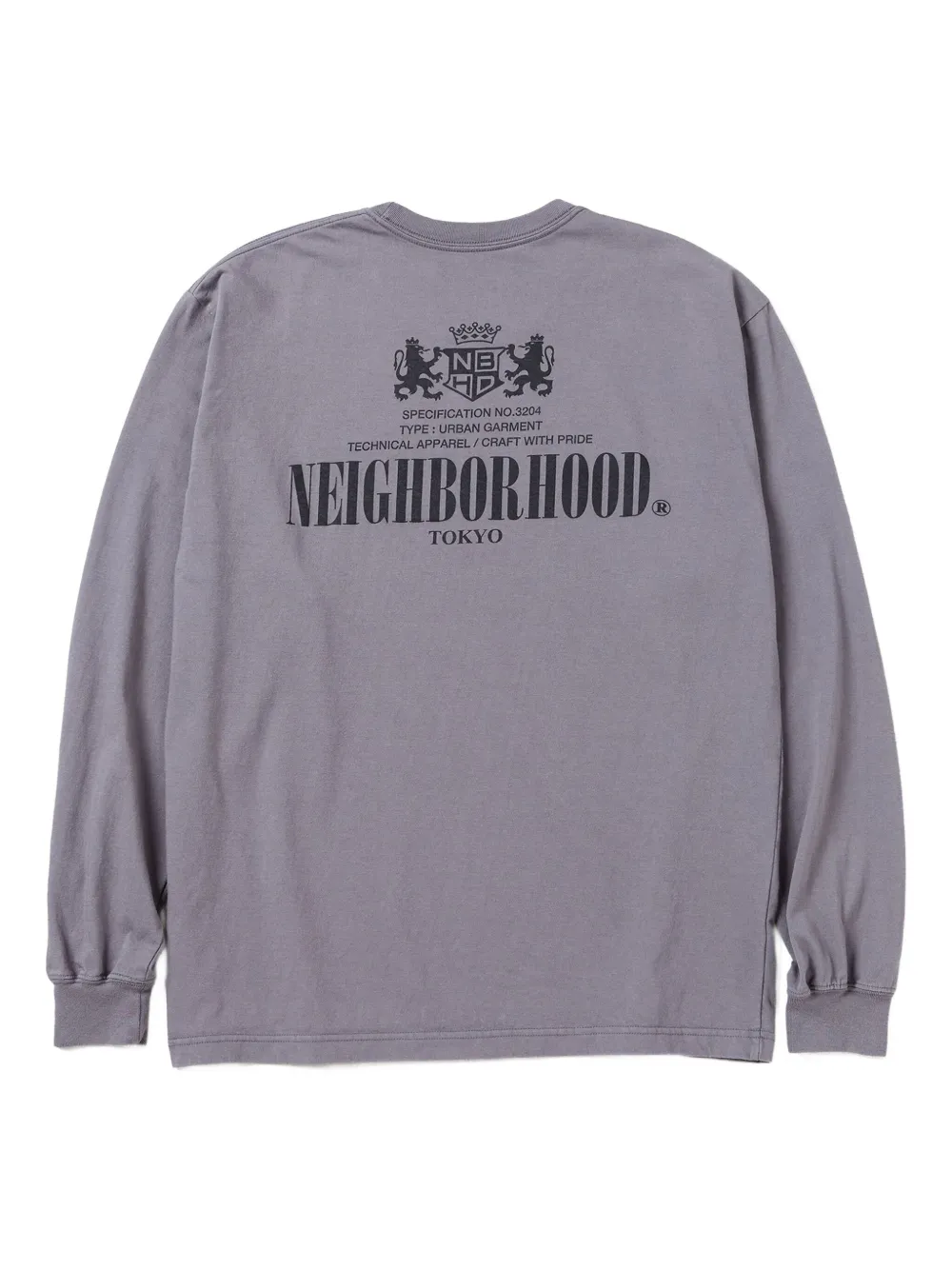 Neighborhood crest-print long-sleeve T-shirt - Grijs