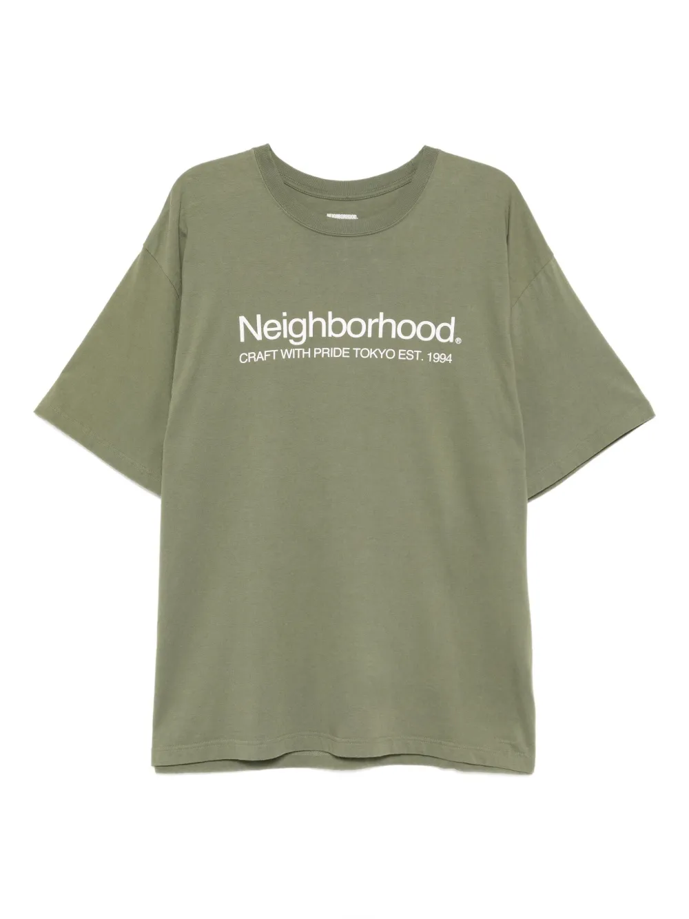 Neighborhood logo-print T-shirt | Green | Image 1