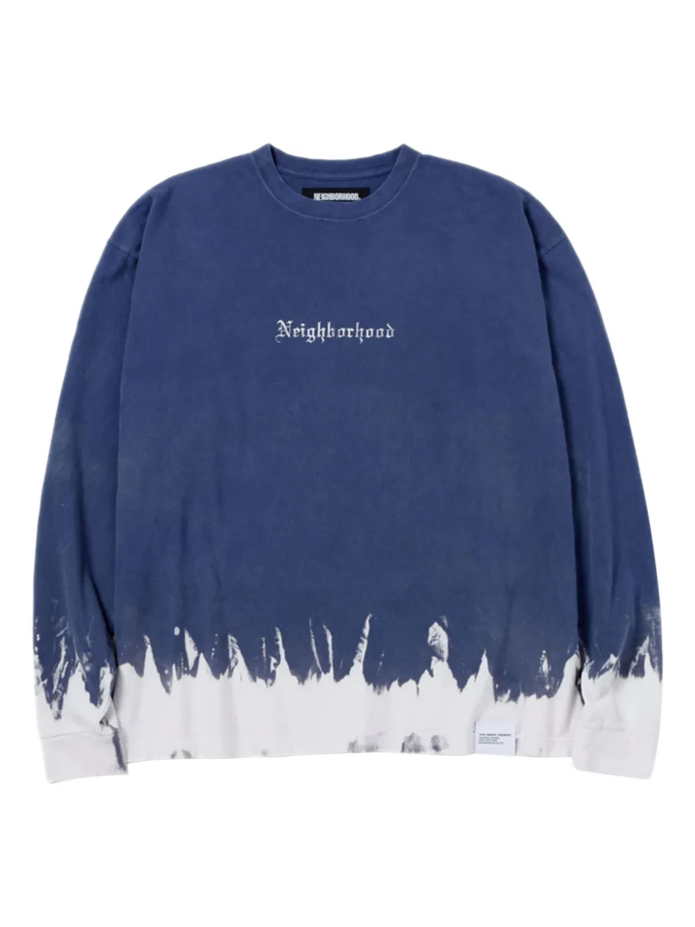 Neighborhood T-shirt met dip-dye print en lange mouwen Blauw