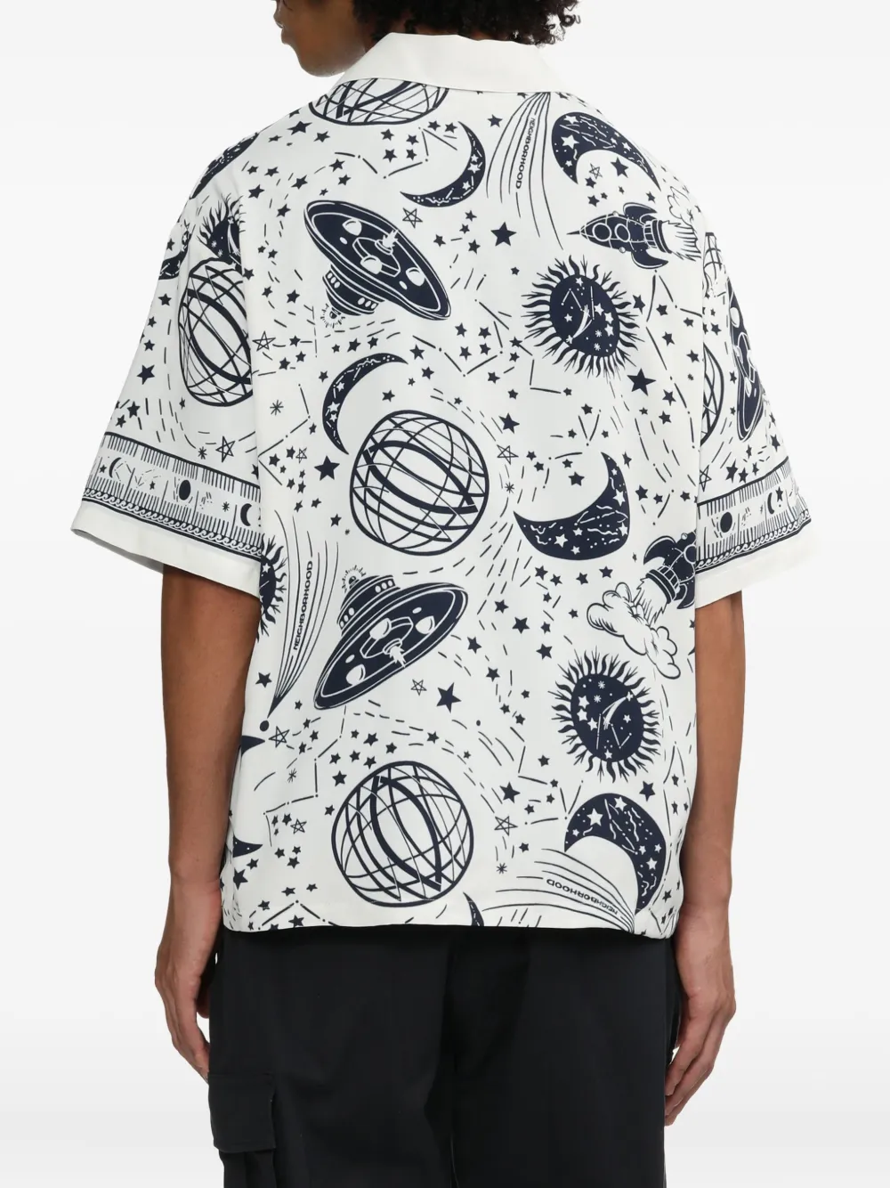 Neighborhood Overhemd met print Wit