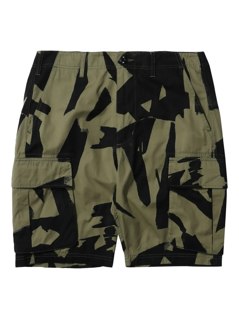 Neighborhood Cargo shorts met camouflageprint Zwart