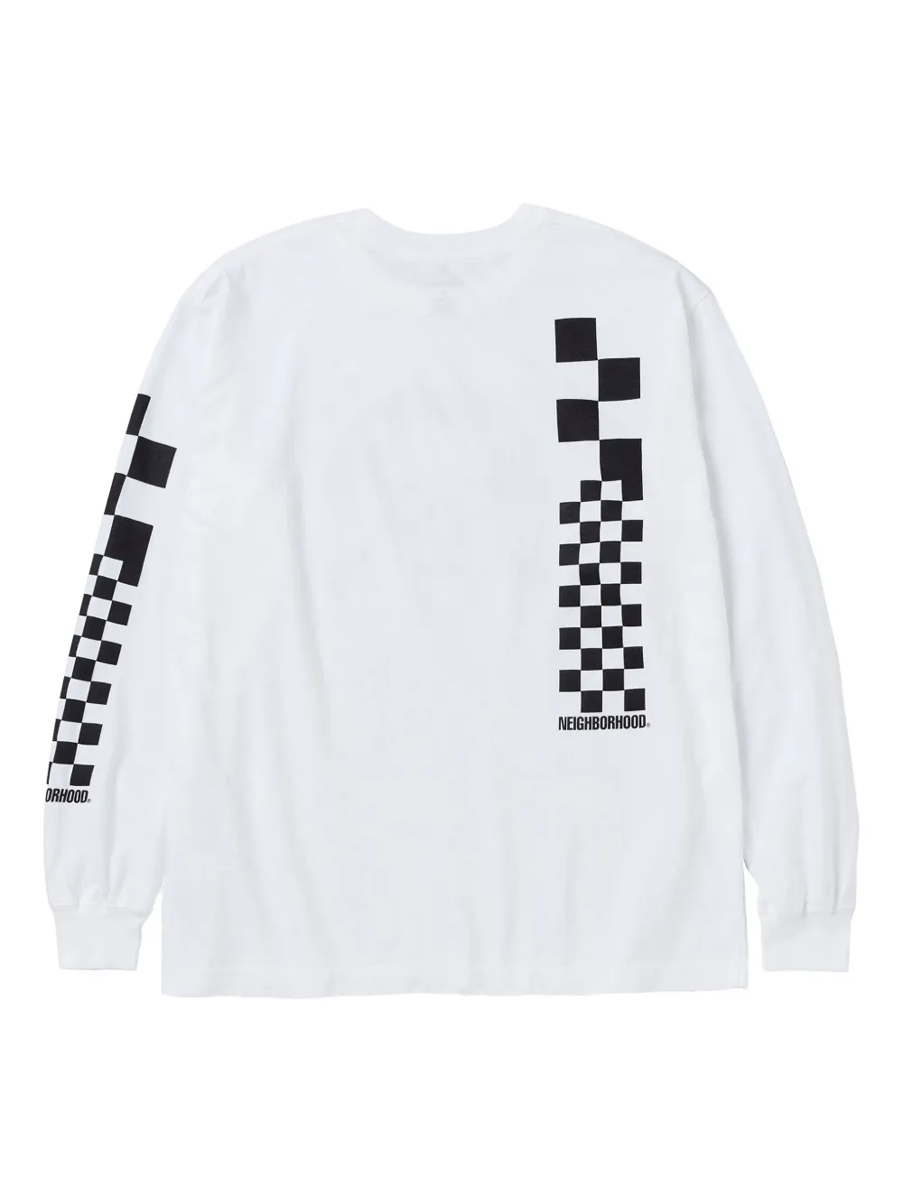 Neighborhood NH-5 checkerboard-skull long-sleeve T-shirt - Wit