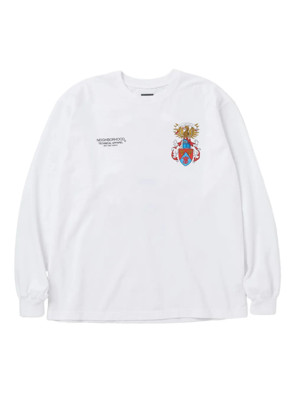 Neighborhood T-shirt met lange mouwen en adelaarprint Wit