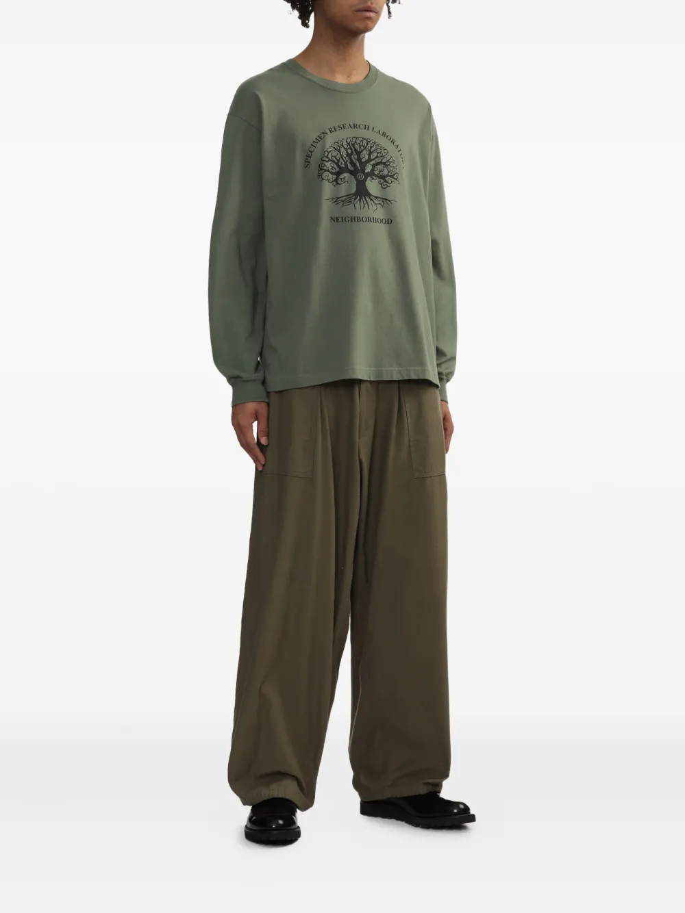 Neighborhood long-sleeve cotton T-shirt - Groen