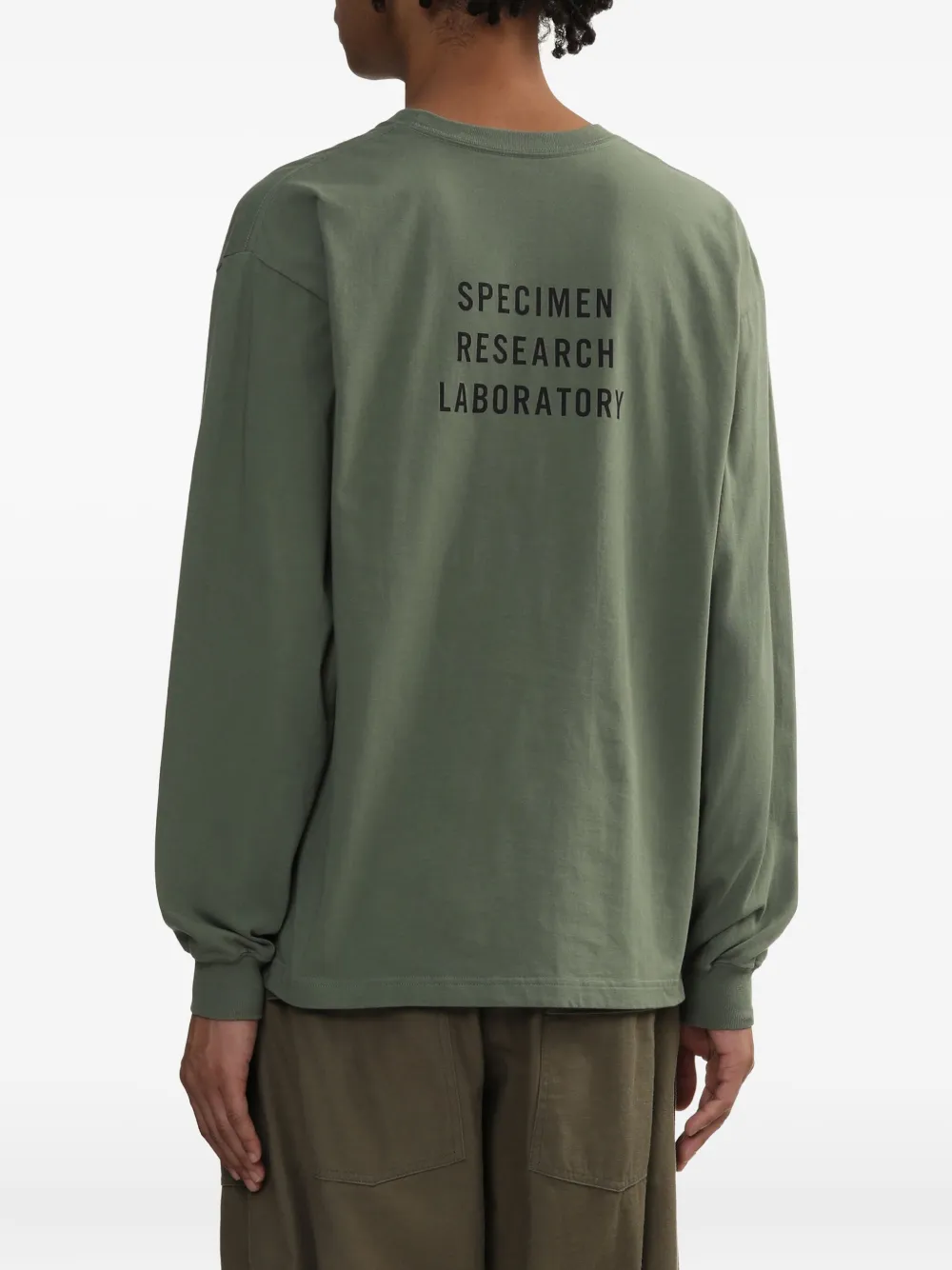Neighborhood Katoenen T-shirt met lange mouwen Groen