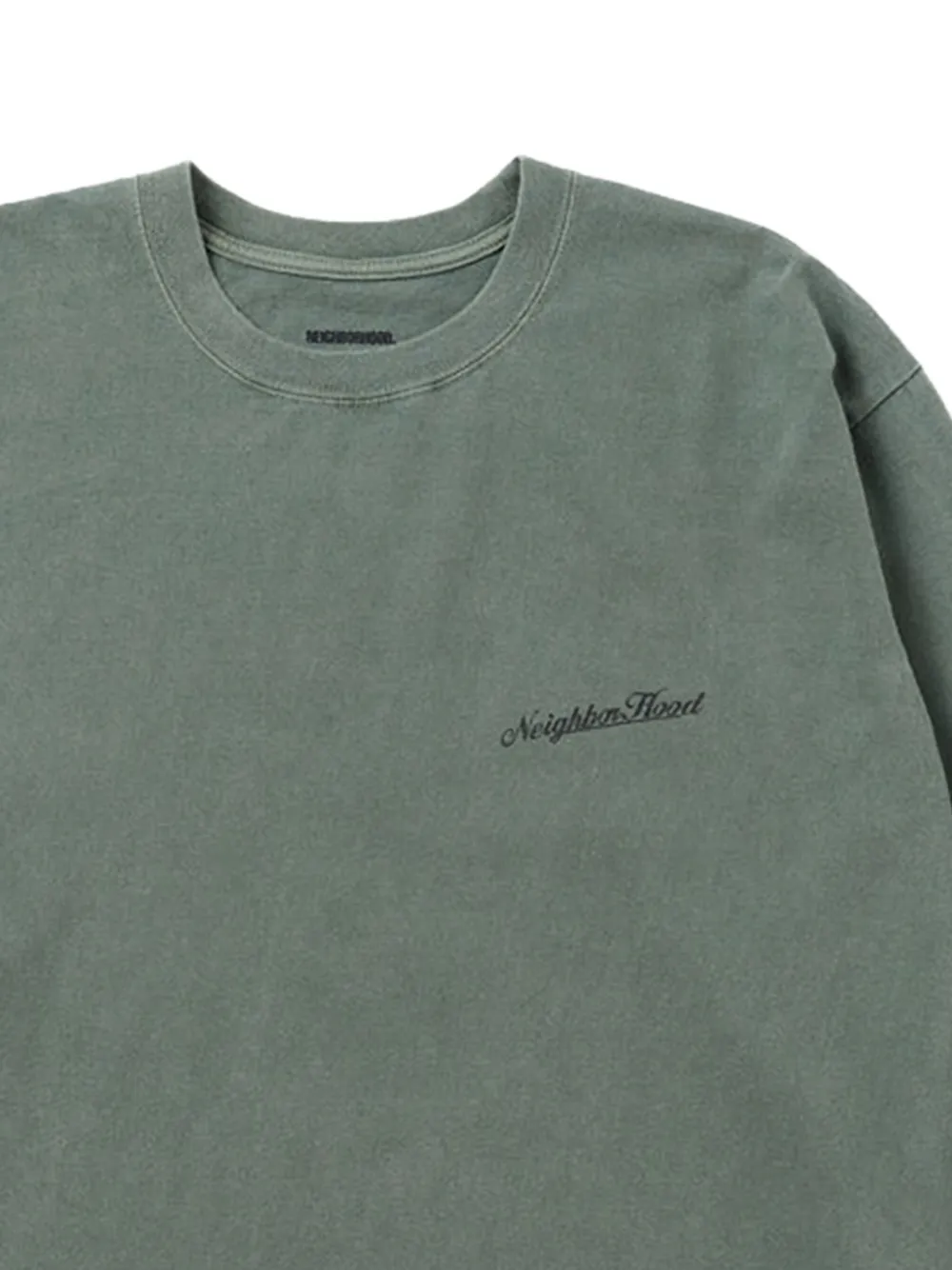 Neighborhood logo-print long-sleeve T-shirt - Groen