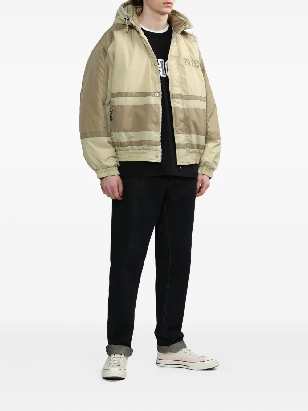 Neighborhood Jack met capuchon en vlakken Beige