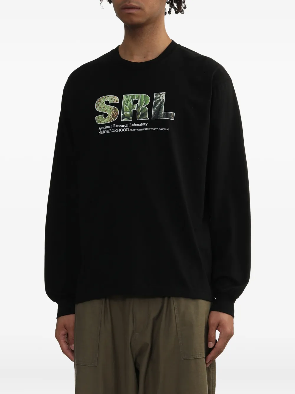 Neighborhood SRL T-shirt met grafische print en lange mouwen Zwart