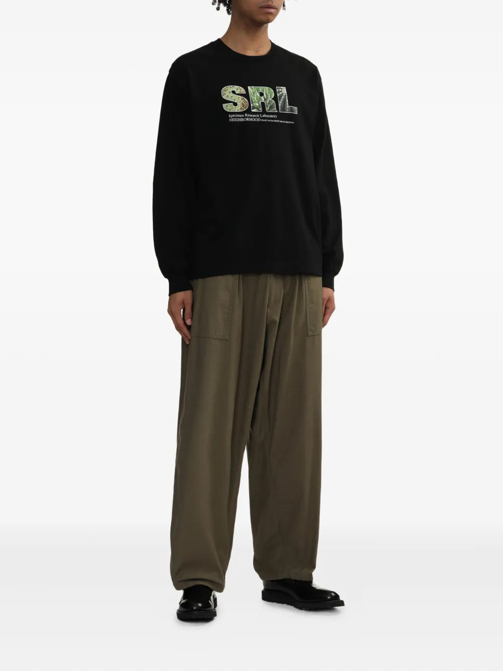 Neighborhood SRL graphic-print long-sleeve T-shirt - Zwart