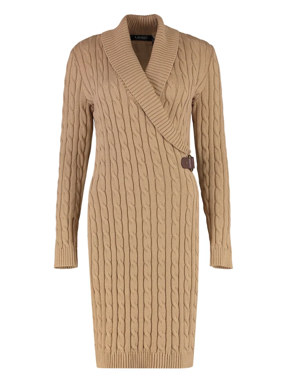 cable-knit wrap dress