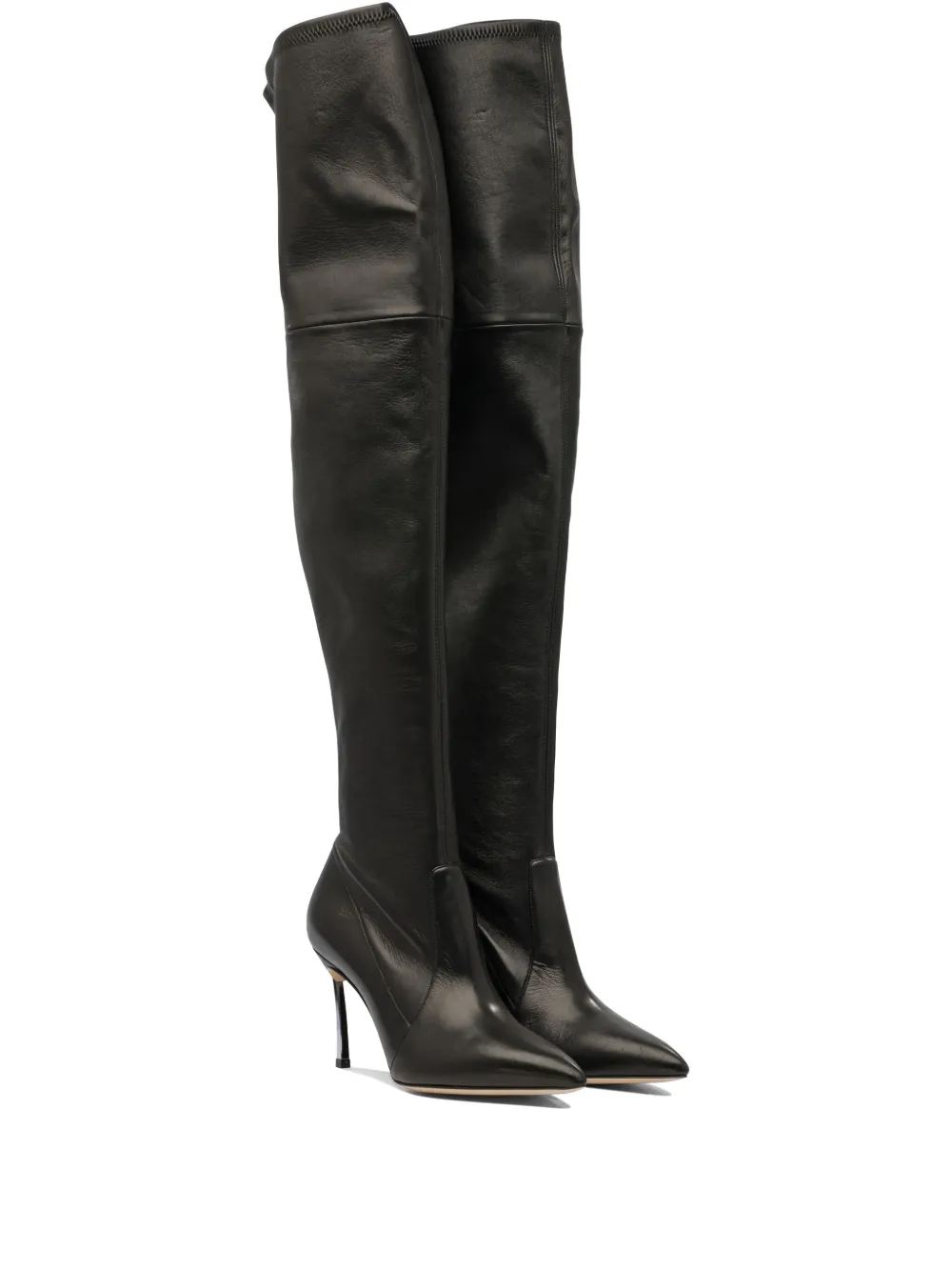 Casadei Blade leather over-the-knee high boots Black