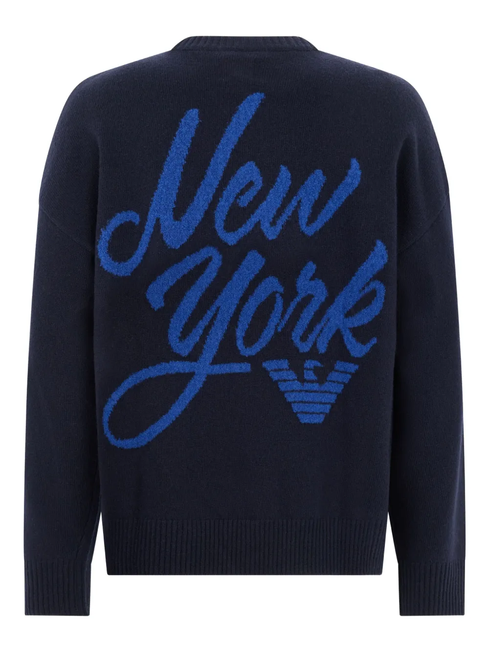 Emporio Armani intarsia sweater Blauw
