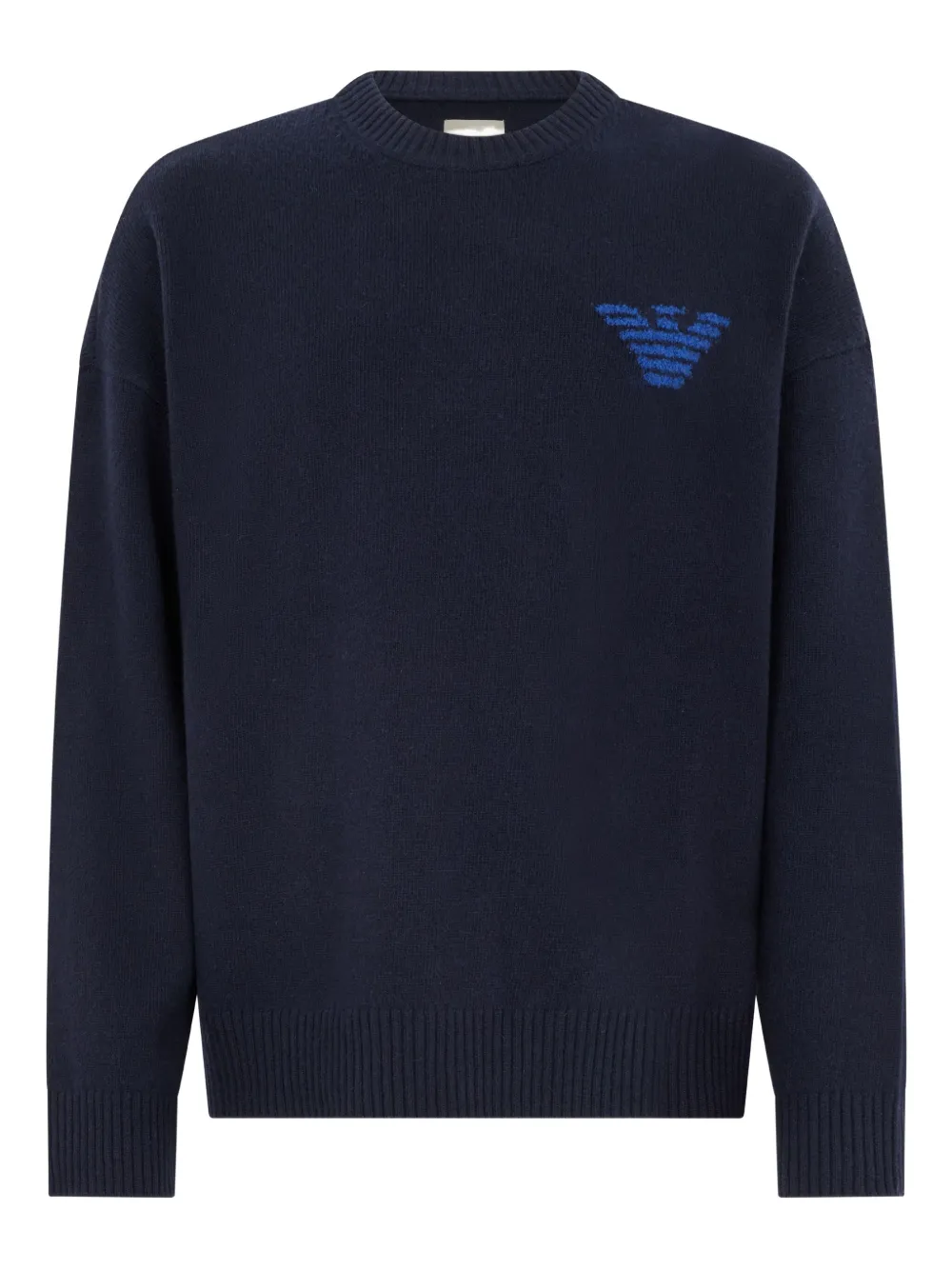 Emporio Armani intarsia sweater Blauw