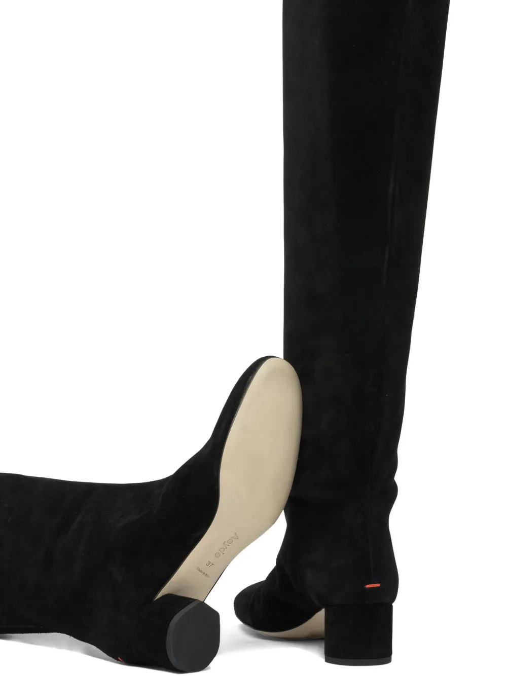 Aeyde 55mm Willa suede block-heel boots Black