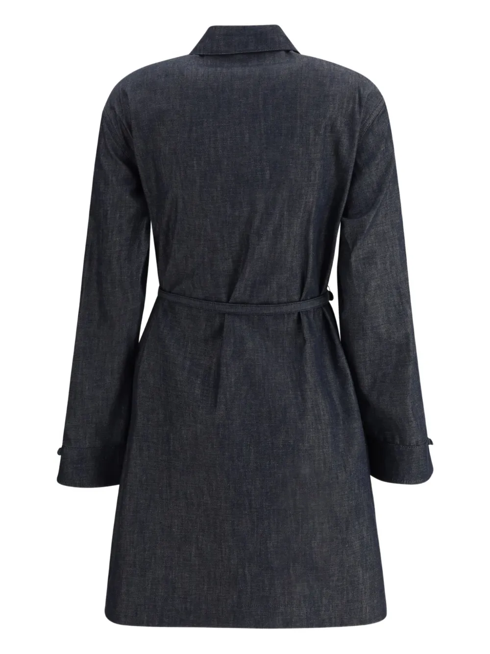 FENDI belted denim shirt mini dress - Blauw