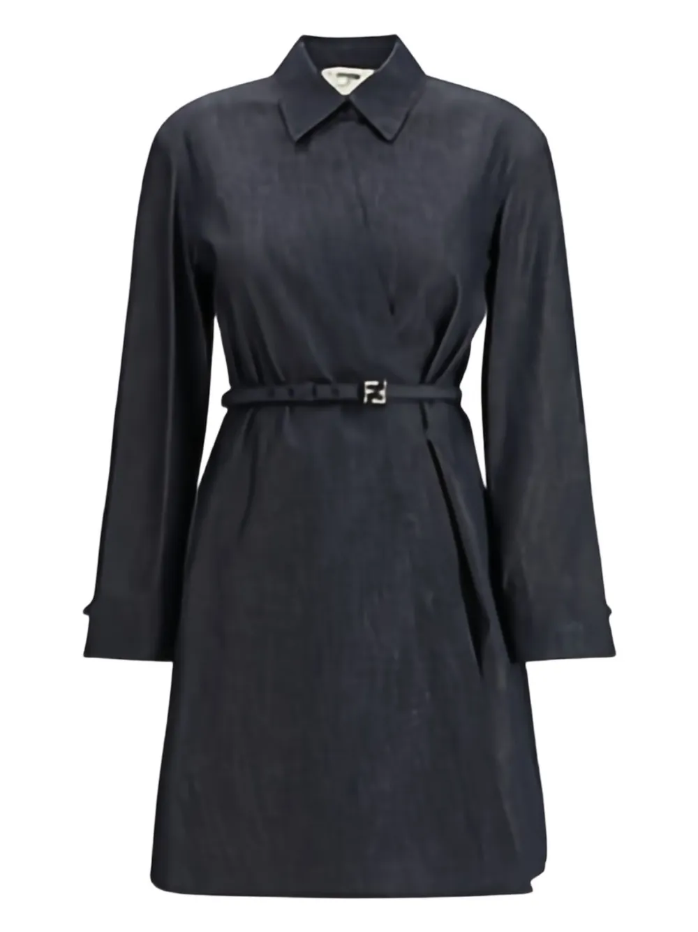 FENDI belted denim shirt mini dress Blauw