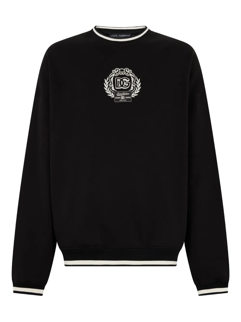 Dolce & Gabbana logo-detail ribbed-knit sweater Zwart