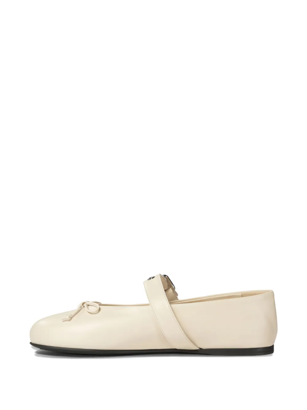 Miu Ballerina's met gespstrik Beige